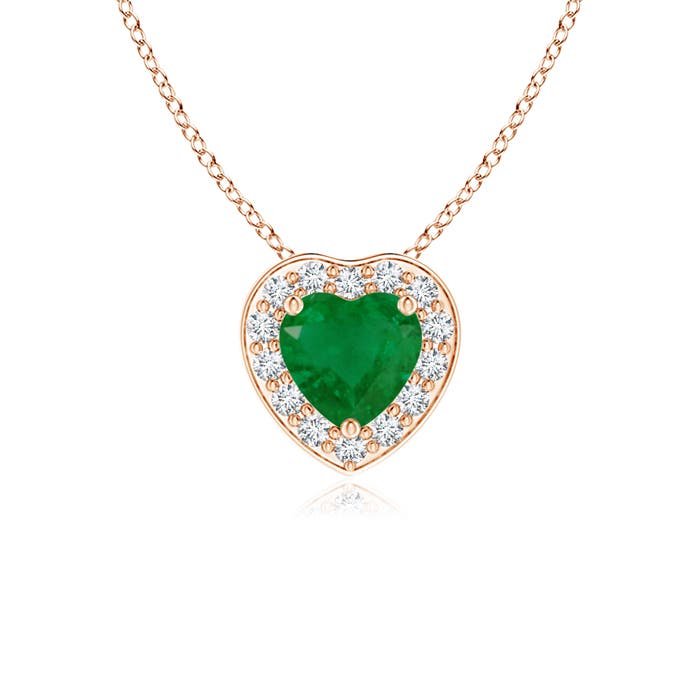 A - Emerald / 0.28 CT / 14 KT Rose Gold