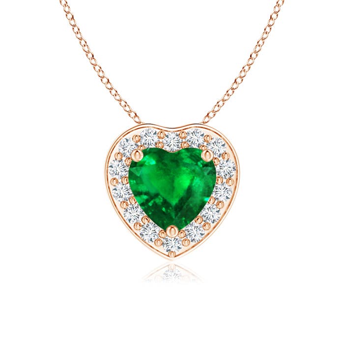 AAAA - Emerald / 0.48 CT / 14 KT Rose Gold