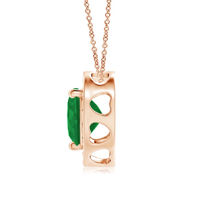 A - Emerald / 0.74 CT / 14 KT Rose Gold