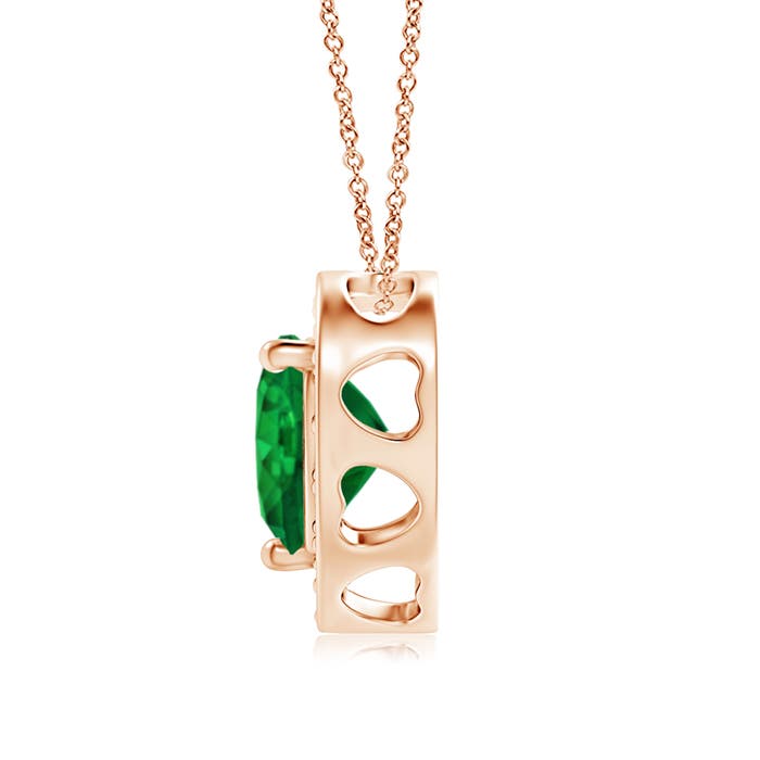 AAA - Emerald / 0.74 CT / 14 KT Rose Gold