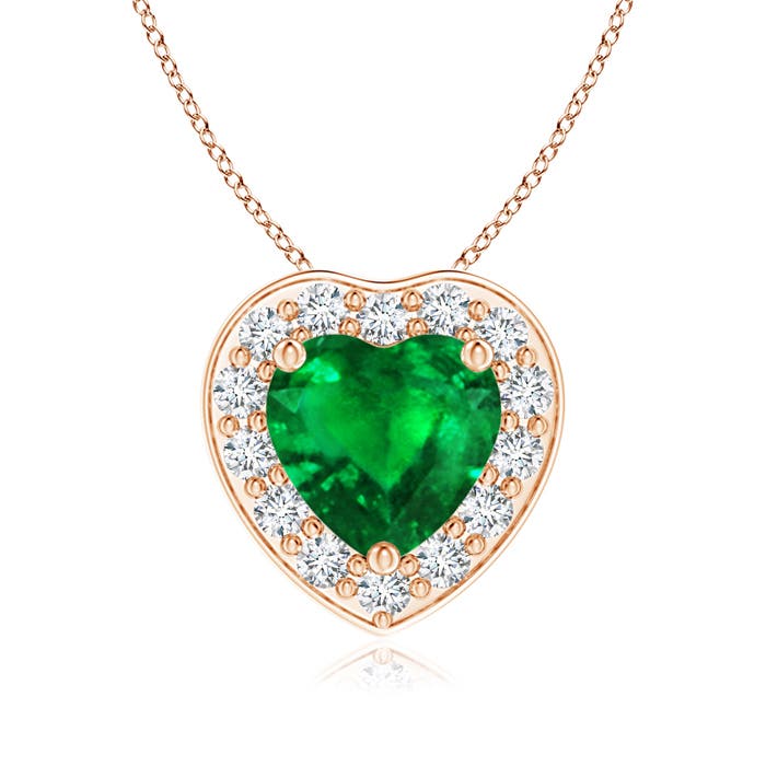 AAAA - Emerald / 0.74 CT / 14 KT Rose Gold