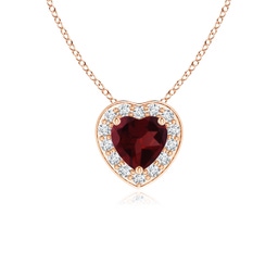 Heart Garnet Halo Necklaces & Pendants