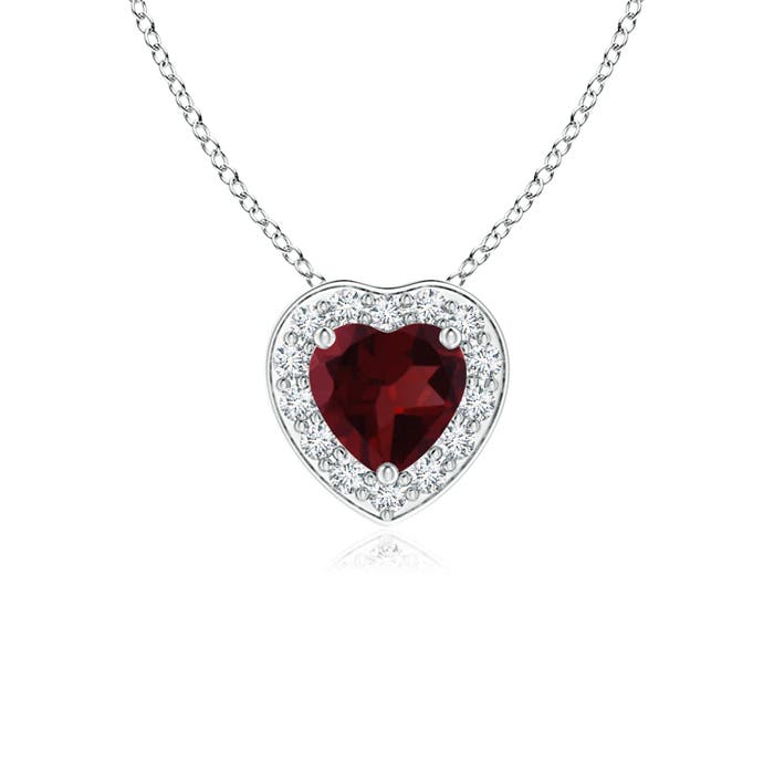 A - Garnet / 0.33 CT / 14 KT White Gold