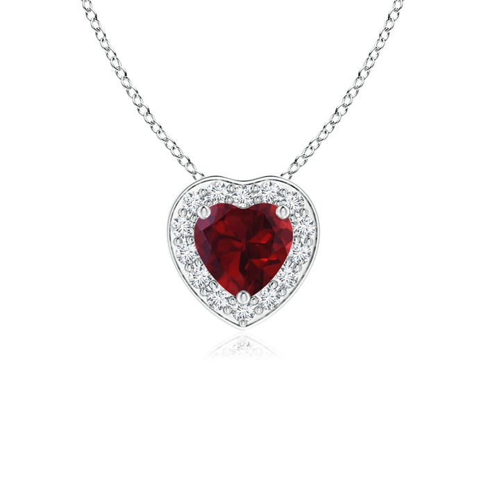 AA - Garnet / 0.33 CT / 14 KT White Gold