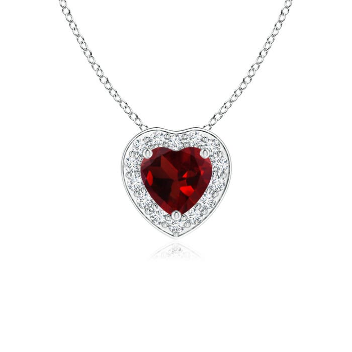 AAA - Garnet / 0.33 CT / 14 KT White Gold