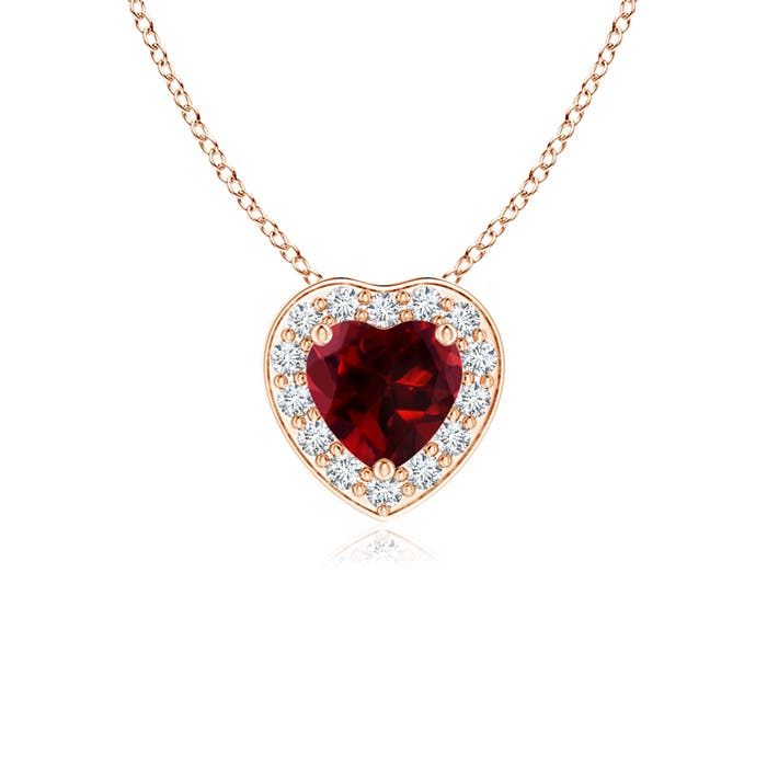 AAAA - Garnet / 0.33 CT / 14 KT Rose Gold