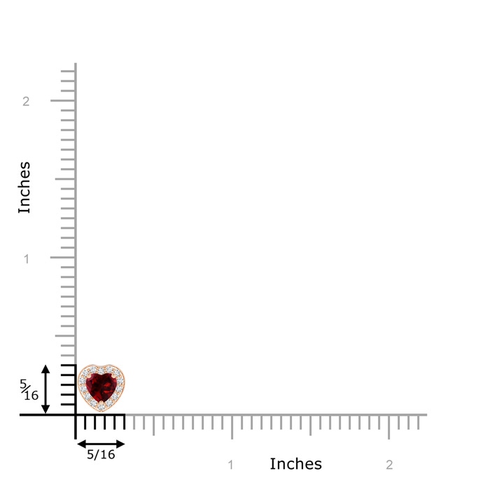 4mm AAAA Heart-Shaped Garnet Pendant with Diamond Halo in Rose Gold product image