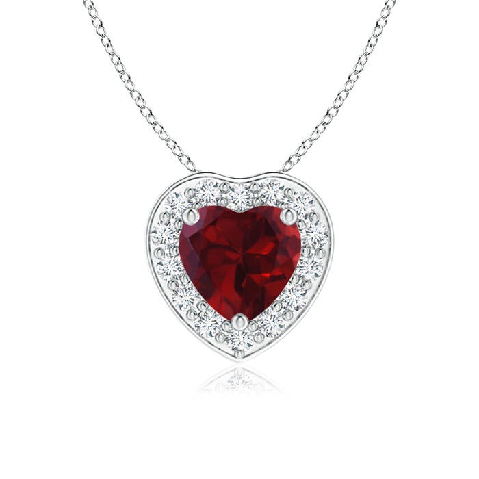 AA - Garnet / 0.53 CT / 14 KT White Gold