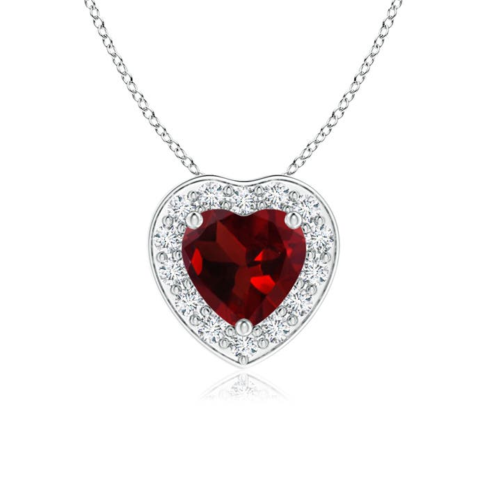 AAA - Garnet / 0.53 CT / 14 KT White Gold