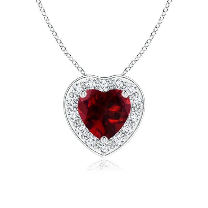 AAAA - Garnet / 0.53 CT / 14 KT White Gold