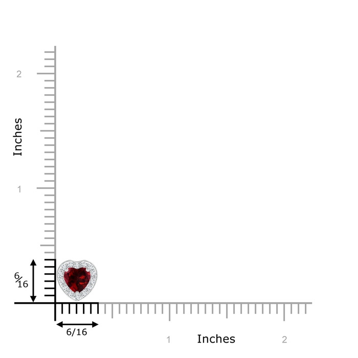 5mm AAAA Heart-Shaped Garnet Pendant with Diamond Halo in White Gold product image