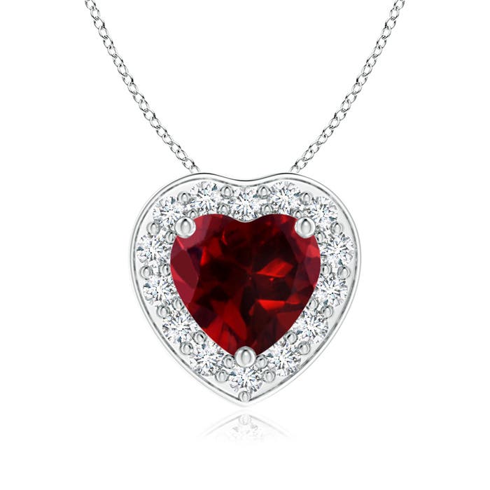 AAAA - Garnet / 1.04 CT / 14 KT White Gold