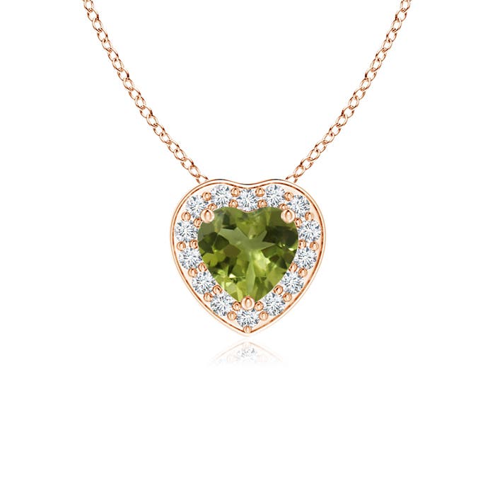 A - Peridot / 0.33 CT / 14 KT Rose Gold