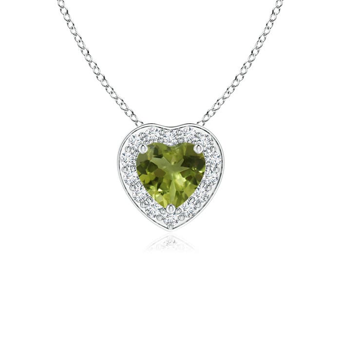 A - Peridot / 0.33 CT / 14 KT White Gold