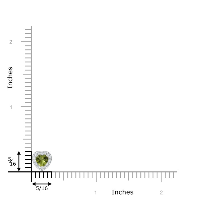 4mm A Heart-Shaped Peridot Pendant with Diamond Halo in White Gold product image