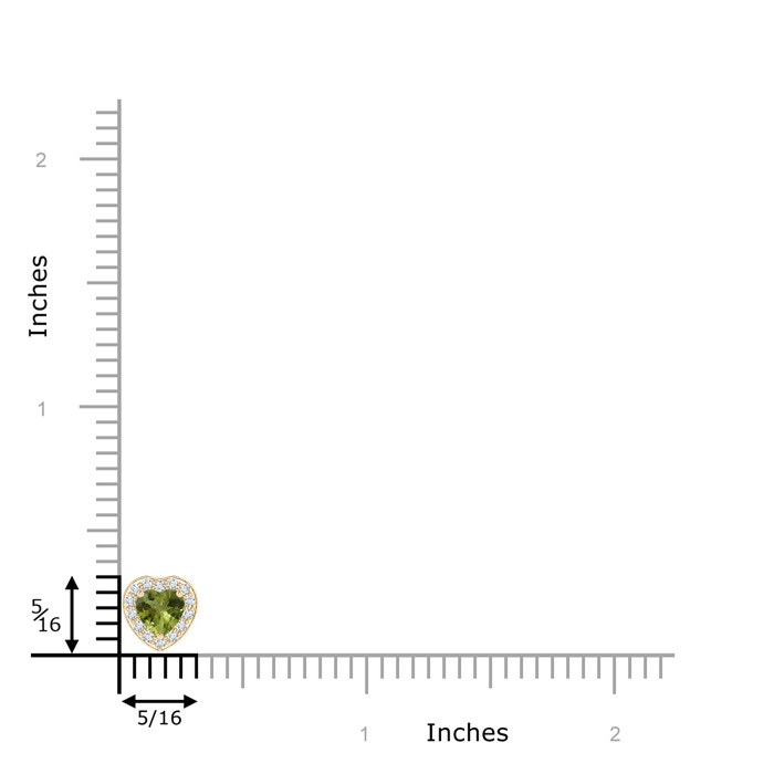 4mm A Heart-Shaped Peridot Pendant with Diamond Halo in Yellow Gold product image
