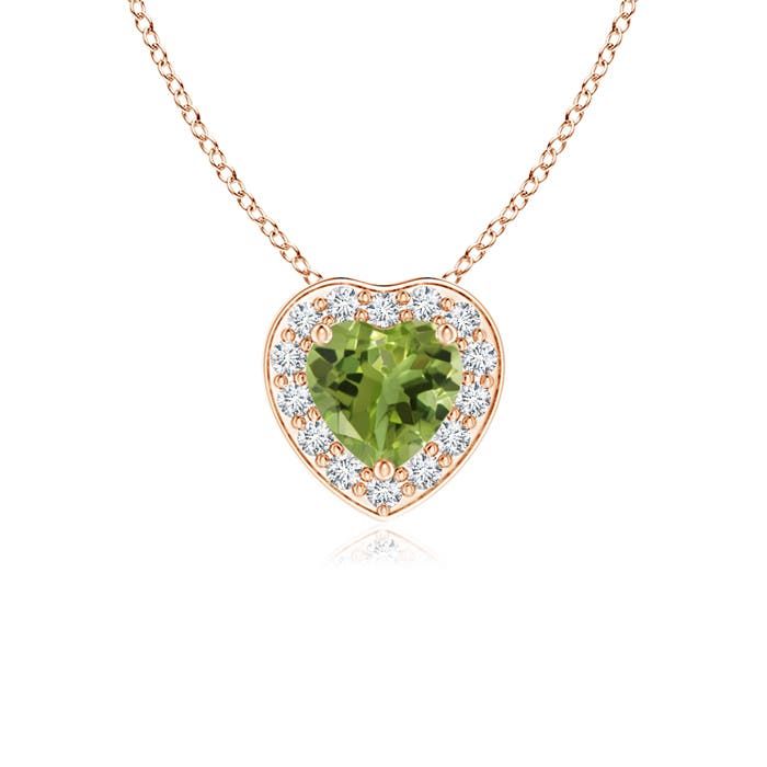 AA - Peridot / 0.33 CT / 14 KT Rose Gold