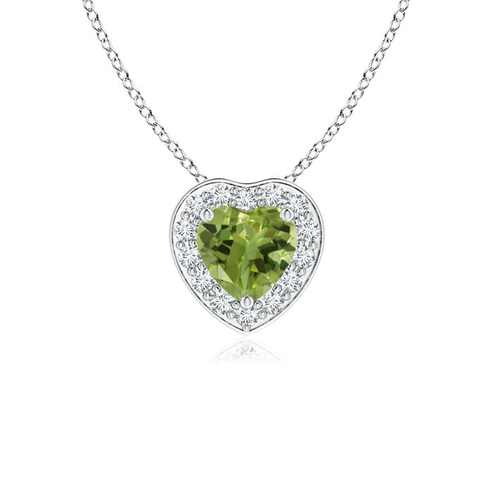 AA - Peridot / 0.33 CT / 14 KT White Gold