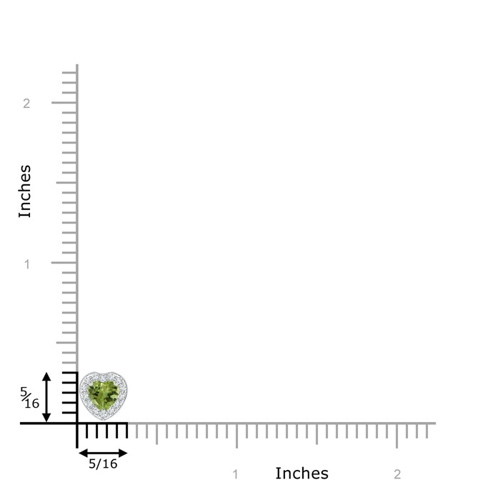 4mm AA Heart-Shaped Peridot Pendant with Diamond Halo in White Gold product image