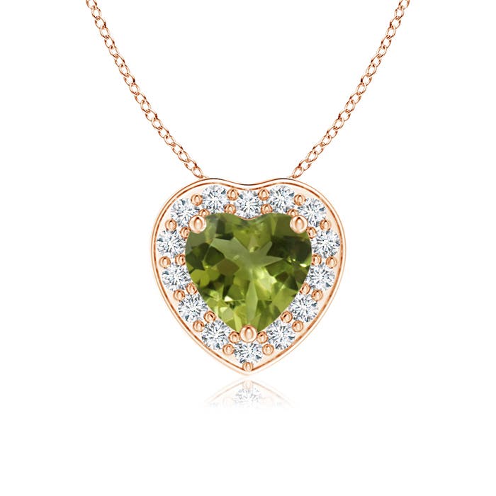 A - Peridot / 0.43 CT / 14 KT Rose Gold