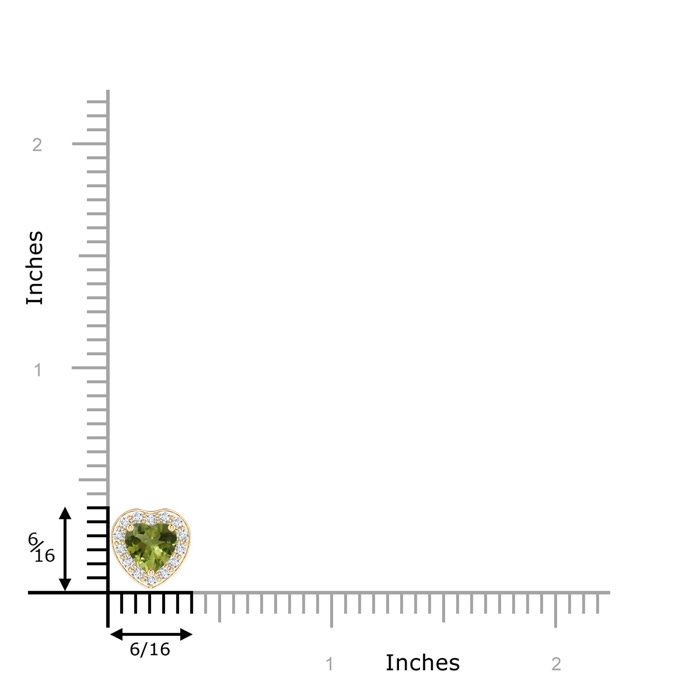 5mm A Heart-Shaped Peridot Pendant with Diamond Halo in Yellow Gold product image