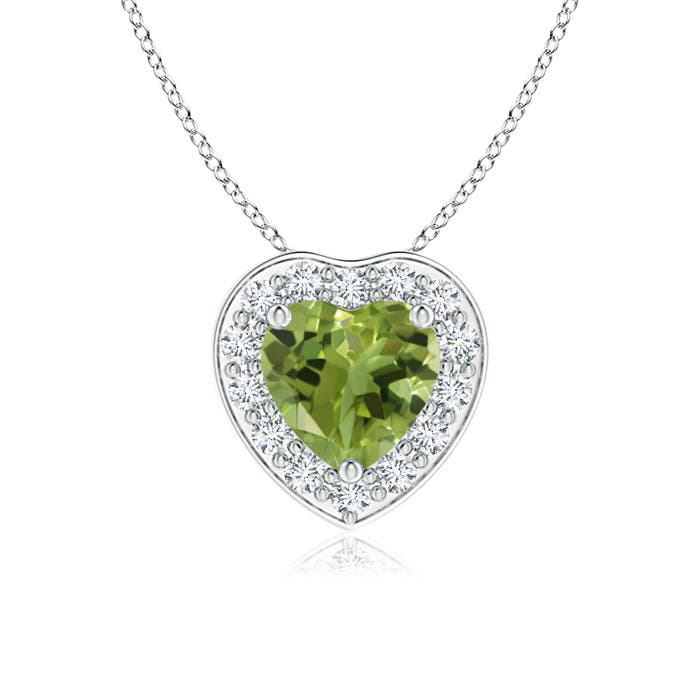 AA - Peridot / 0.43 CT / 14 KT White Gold