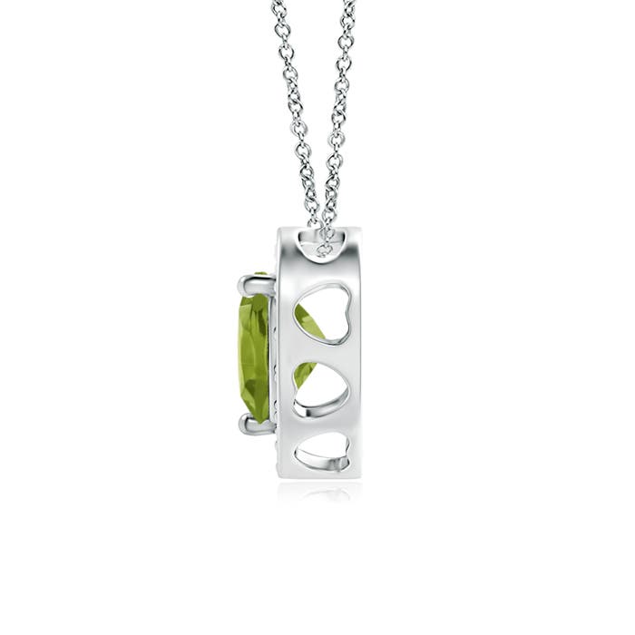 AA - Peridot / 0.43 CT / 14 KT White Gold