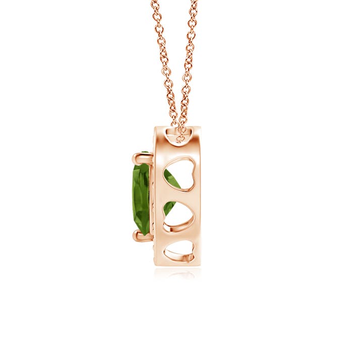 AAAA - Peridot / 0.43 CT / 14 KT Rose Gold