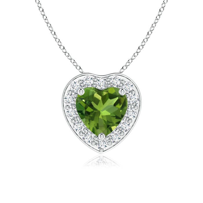 AAAA - Peridot / 0.43 CT / 14 KT White Gold