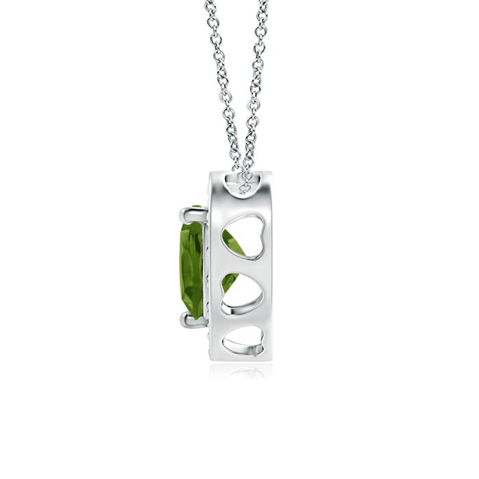 AAAA - Peridot / 0.43 CT / 14 KT White Gold