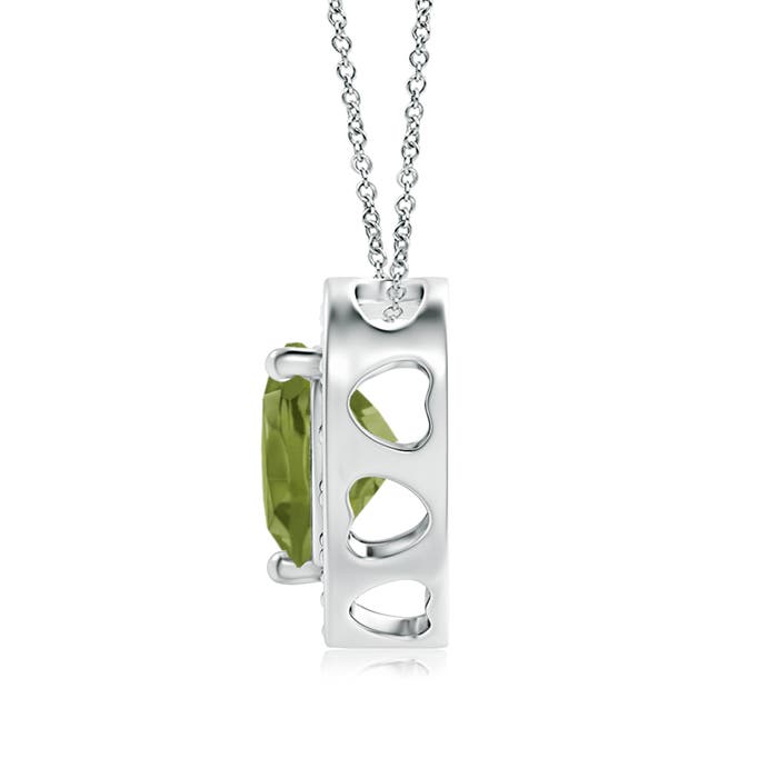 A - Peridot / 0.84 CT / 14 KT White Gold