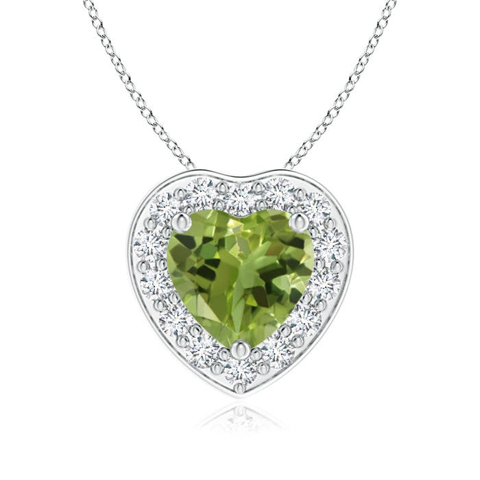 AA - Peridot / 0.84 CT / 14 KT White Gold