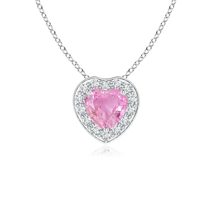 A - Pink Sapphire / 0.33 CT / 14 KT White Gold