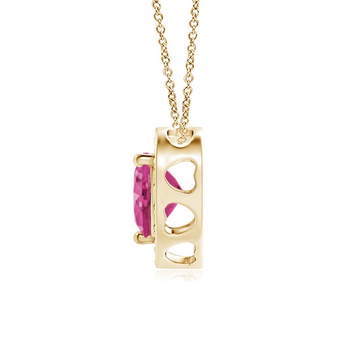 AAAA - Pink Sapphire / 0.63 CT / 14 KT Yellow Gold