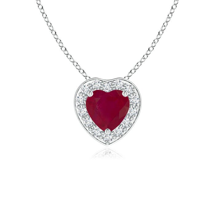 A - Ruby / 0.38 CT / 14 KT White Gold