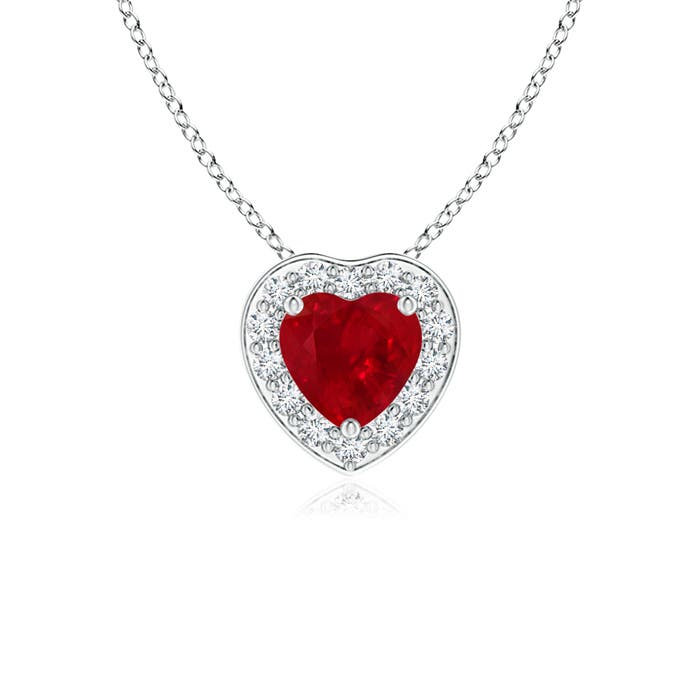 AAA - Ruby / 0.38 CT / 14 KT White Gold