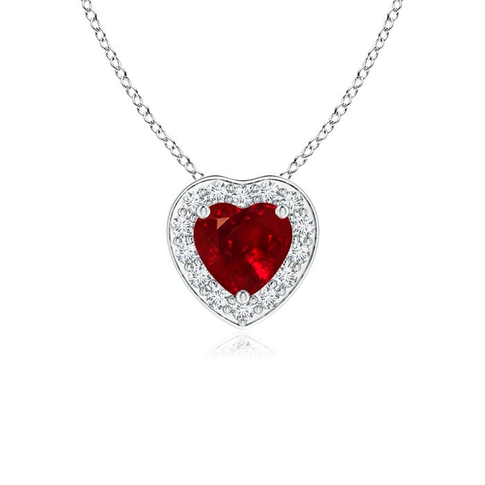 AAAA - Ruby / 0.38 CT / 14 KT White Gold