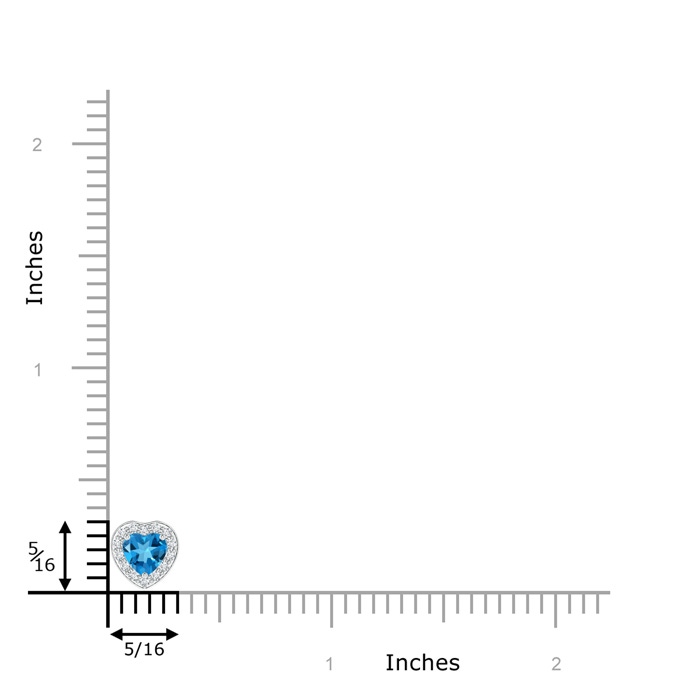 4mm AAAA Heart-Shaped Swiss Blue Topaz Pendant with Diamond Halo in White Gold product image