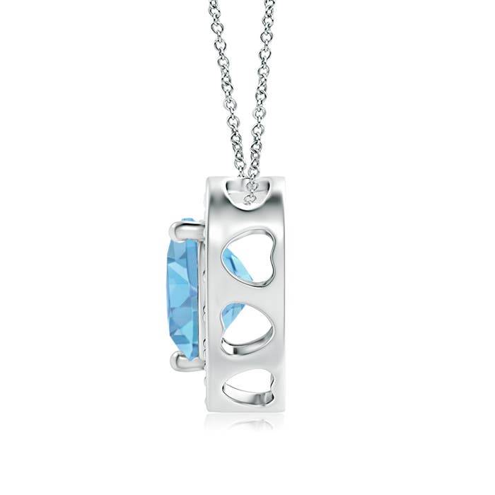 AA - Swiss Blue Topaz / 1.06 CT / 14 KT White Gold