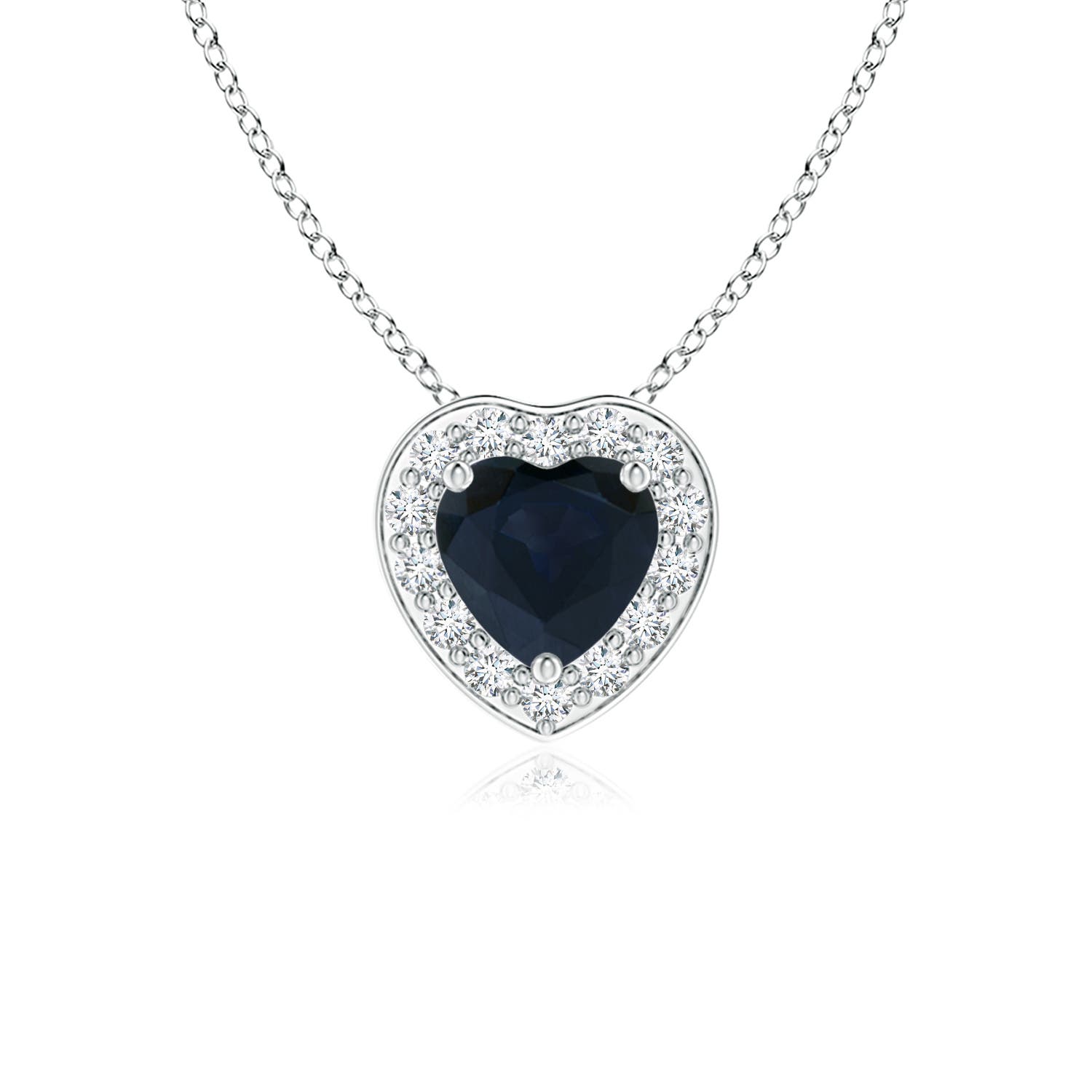 A - Blue Sapphire / 0.38 CT / 14 KT White Gold