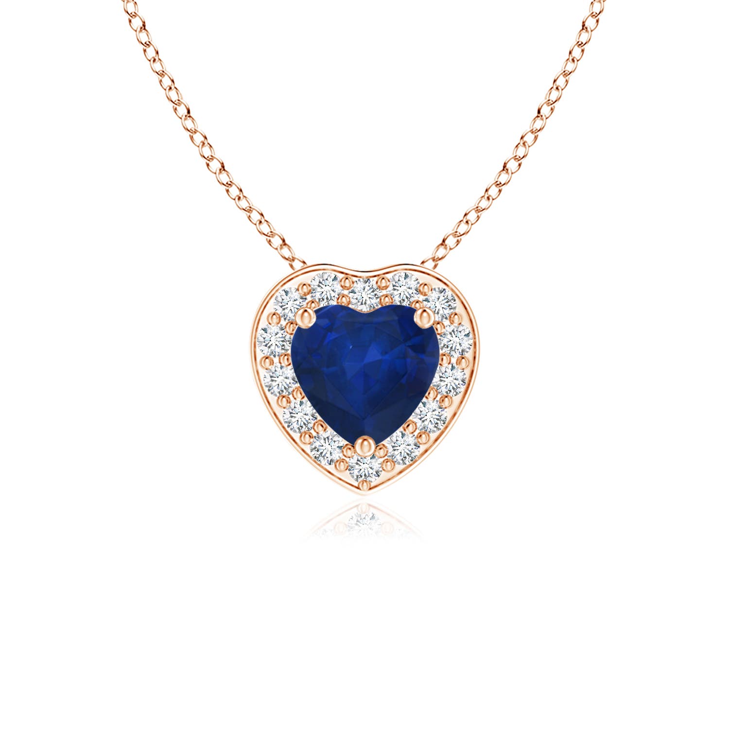 AA - Blue Sapphire / 0.38 CT / 14 KT Rose Gold