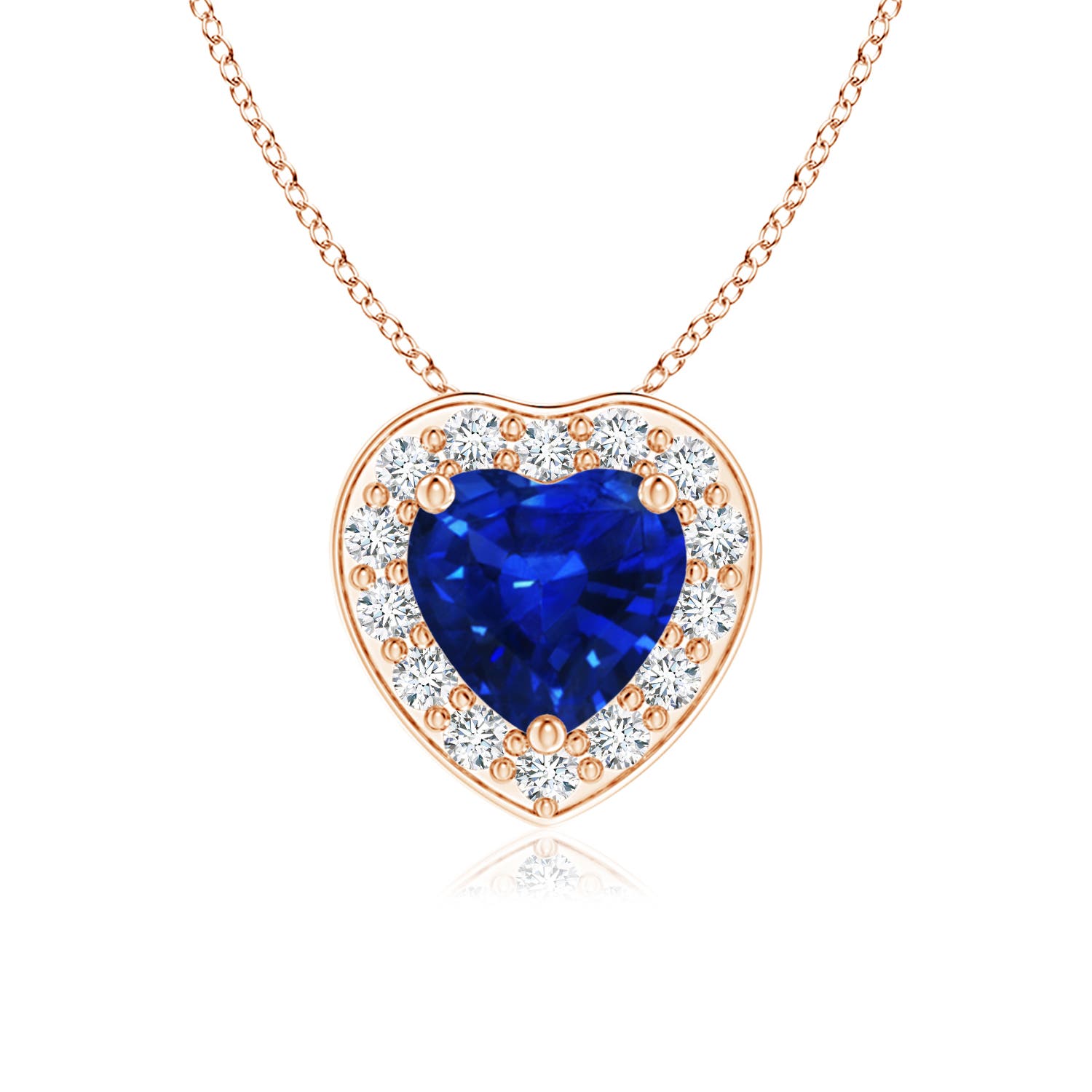 AAAA - Blue Sapphire / 0.56 CT / 14 KT Rose Gold