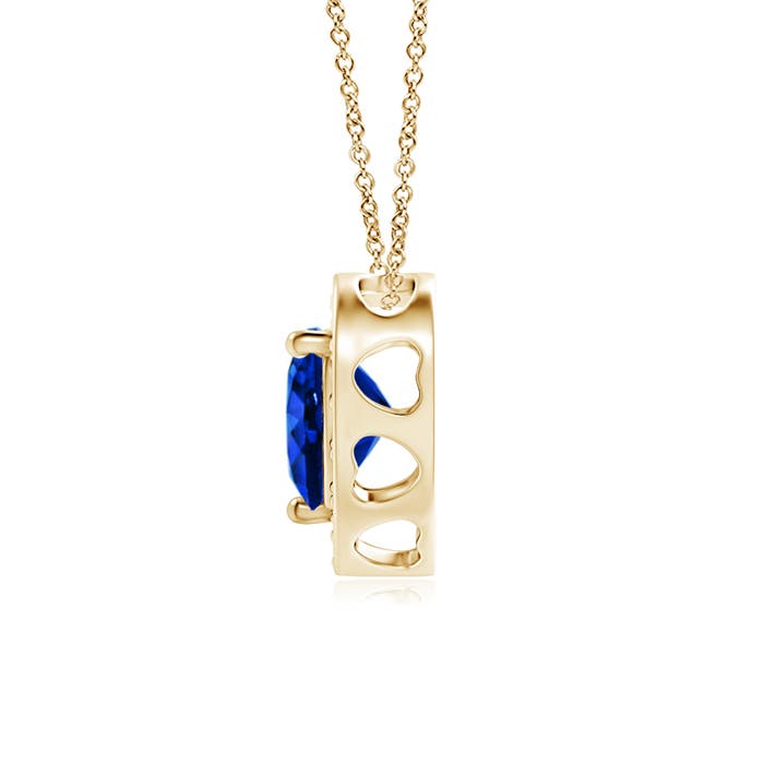 AAAA - Blue Sapphire / 0.56 CT / 14 KT Yellow Gold