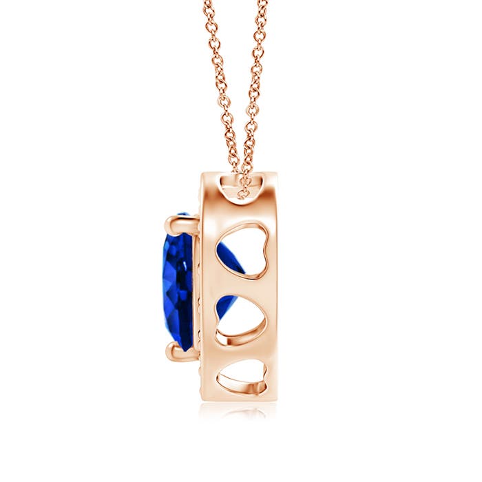 AAAA - Blue Sapphire / 0.99 CT / 14 KT Rose Gold