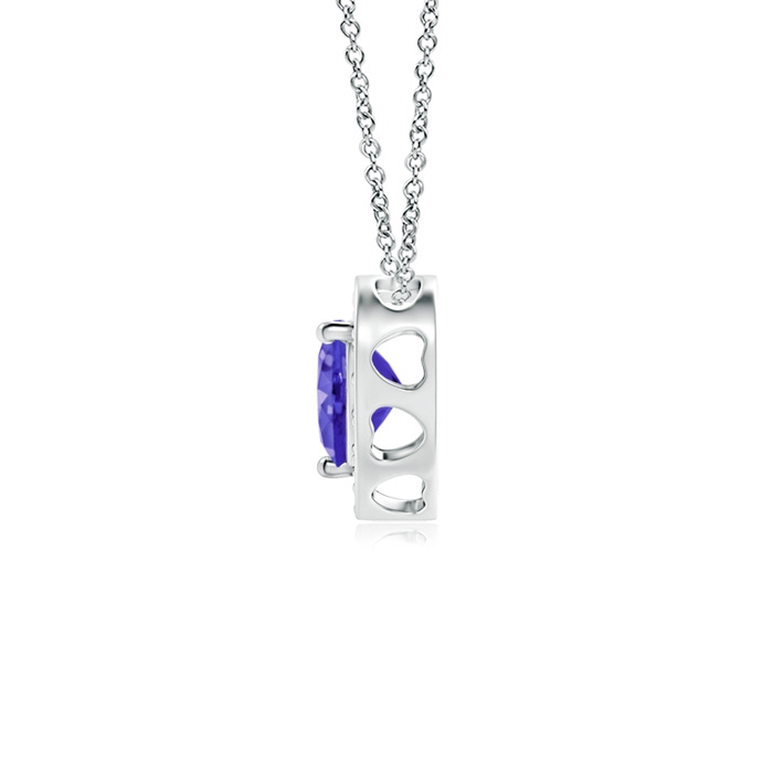 4mm AAAA Heart-Shaped Tanzanite Pendant with Diamond Halo in White Gold product image