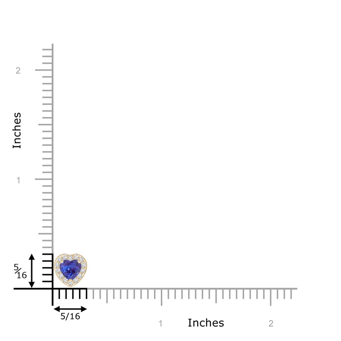 4mm AAAA Heart-Shaped Tanzanite Pendant with Diamond Halo in Yellow Gold product image