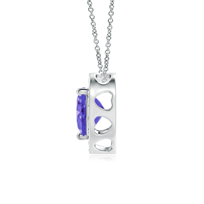 5mm AAA Heart-Shaped Tanzanite Pendant with Diamond Halo in White Gold Product Image