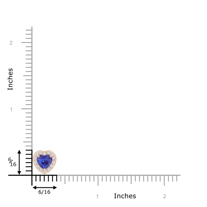 5mm AAAA Heart-Shaped Tanzanite Pendant with Diamond Halo in Rose Gold product image