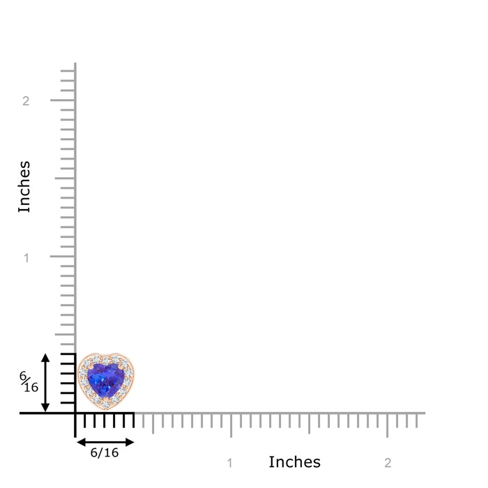 6mm AAA Heart-Shaped Tanzanite Pendant with Diamond Halo in Rose Gold product image