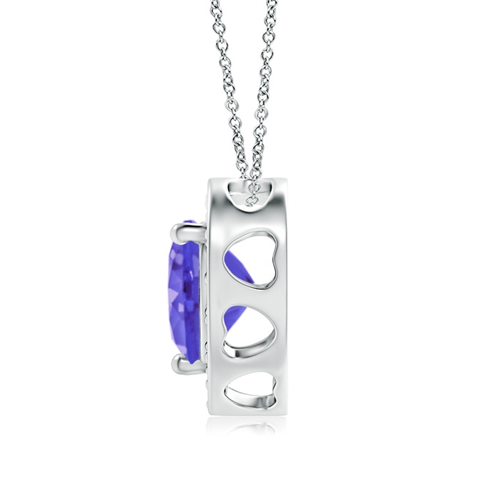 6mm AAA Heart-Shaped Tanzanite Pendant with Diamond Halo in White Gold Product Image